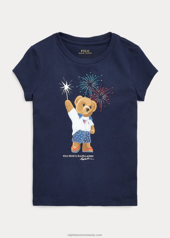 marina de croazieră copii Ralph Lauren tricou din jerseu de bumbac urs polo 046886894