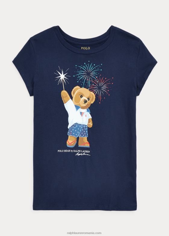 marina de croazieră copii Ralph Lauren tricou din jerseu de bumbac urs polo 046887212