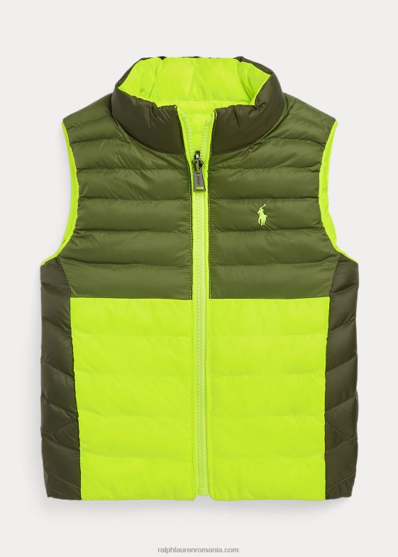 salvie închisă/galben de siguranță copii Ralph Lauren vestă reversibilă p-layer 2 neon 046886537