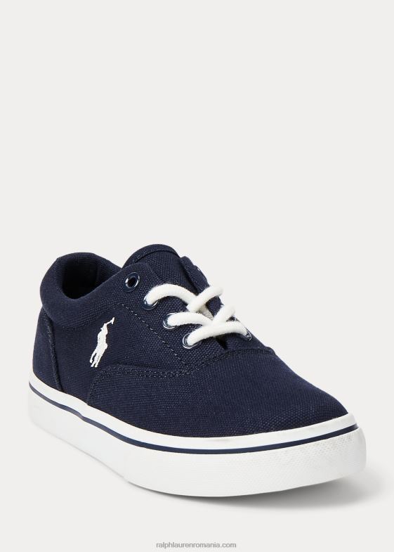 bleumarin/alb copii Ralph Lauren adidași din pânză keaton 046887275