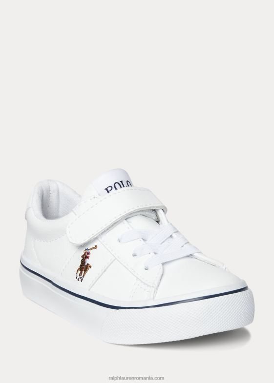 multi alb copii Ralph Lauren adidași ps sayer din piele artificială 046886349