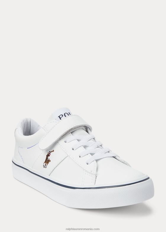 multi alb copii Ralph Lauren adidași ps sayer din piele artificială 046889887