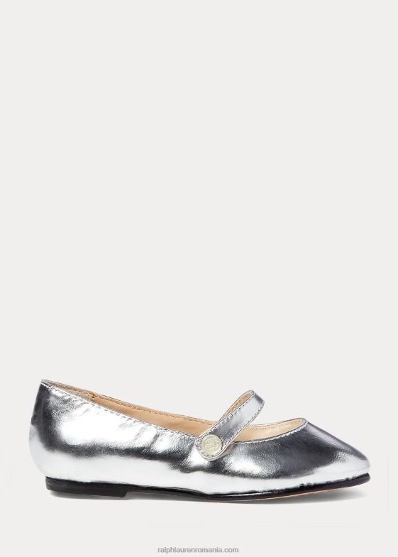 argint copii Ralph Lauren alyssa piele metalică mary jane 046887268