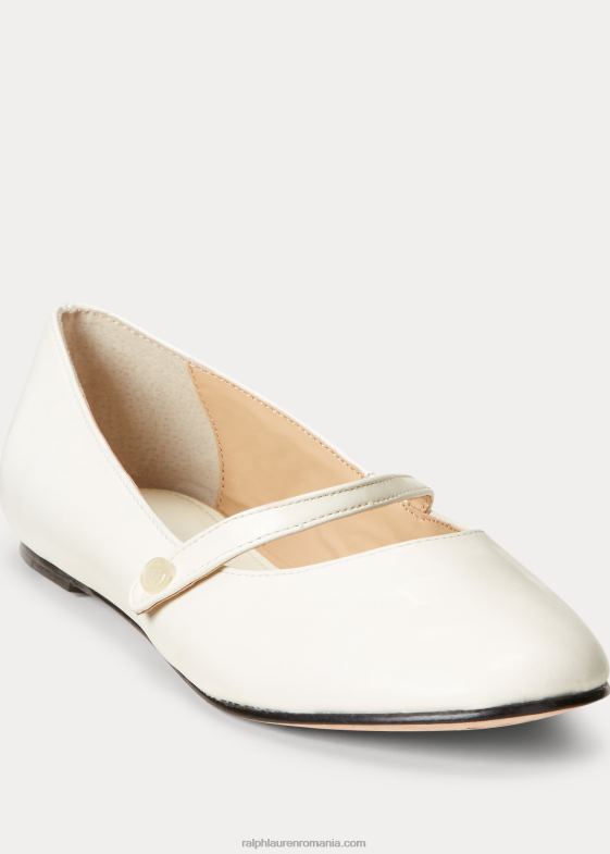 piele albă lacuită copii Ralph Lauren alyssa leather mary jane 046887301