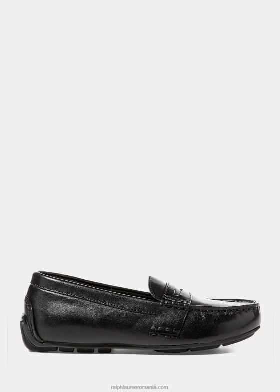 negru copii Ralph Lauren loafer penny din piele tele 046886364