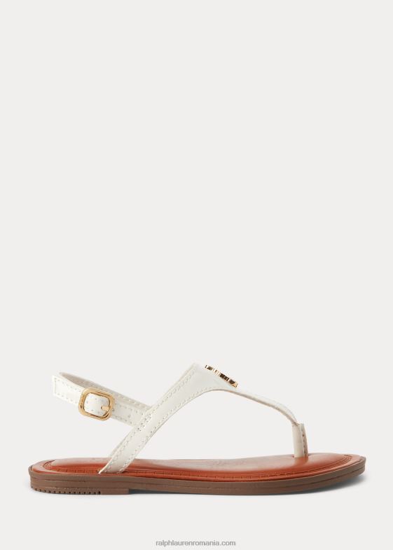 patent alb cu aur copii Ralph Lauren sandală din piele artificială tierney iv 046887262