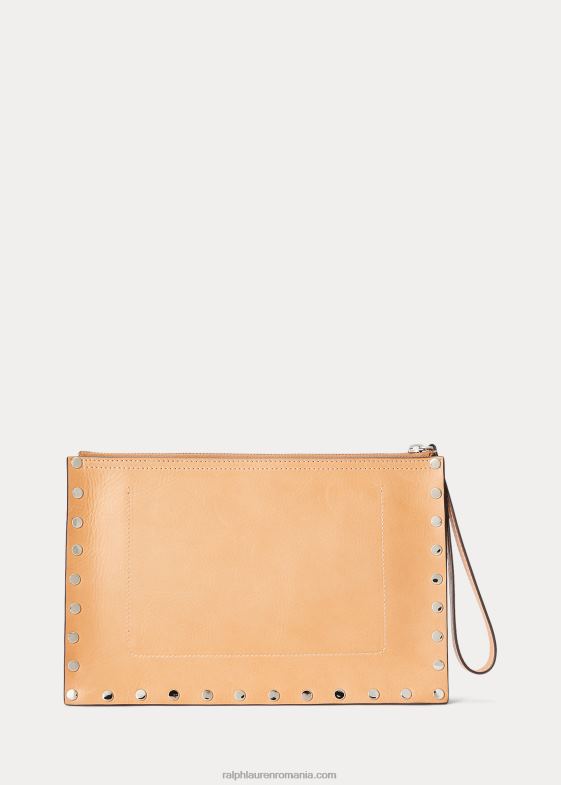natural femei Ralph Lauren clutch cu plic vachetta cu împânzire 046885237