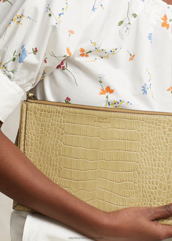 nisip femei Ralph Lauren clutch plic din piele gofrată 046885238