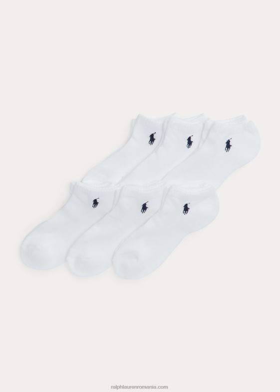 alb femei Ralph Lauren șosete cu plasă amortizată la gleznă, pachet de 6 046885500