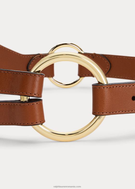 bronzat femei Ralph Lauren centura din piele cu trei curele inelare 046884936