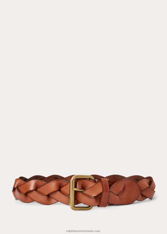 bronzat femei Ralph Lauren centura din piele vachetta impletita 046885530