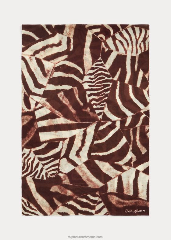maro/crem multi femei Ralph Lauren eșarfă pashmina cu imprimeu zebră 046885614