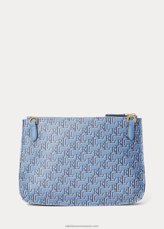 Ardezie albastră femei Ralph Lauren geantă mijlocie jamey din pânză acoperită 046885392