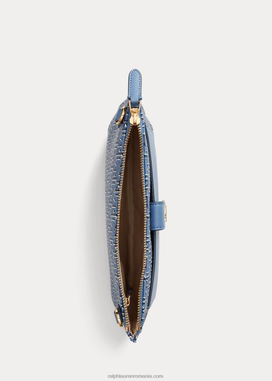 Ardezie albastră femei Ralph Lauren geantă mijlocie jamey din pânză acoperită 046885392