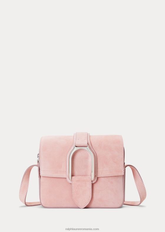 balet roz femei Ralph Lauren geantă crossbody din piele de căprioară de vițel 046885140