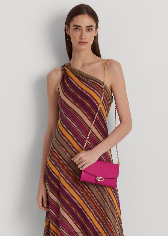 boabe de fuschia femei Ralph Lauren crossbody adair mediu din piele 046885399
