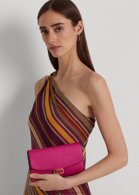 boabe de fuschia femei Ralph Lauren crossbody adair mediu din piele 046885399
