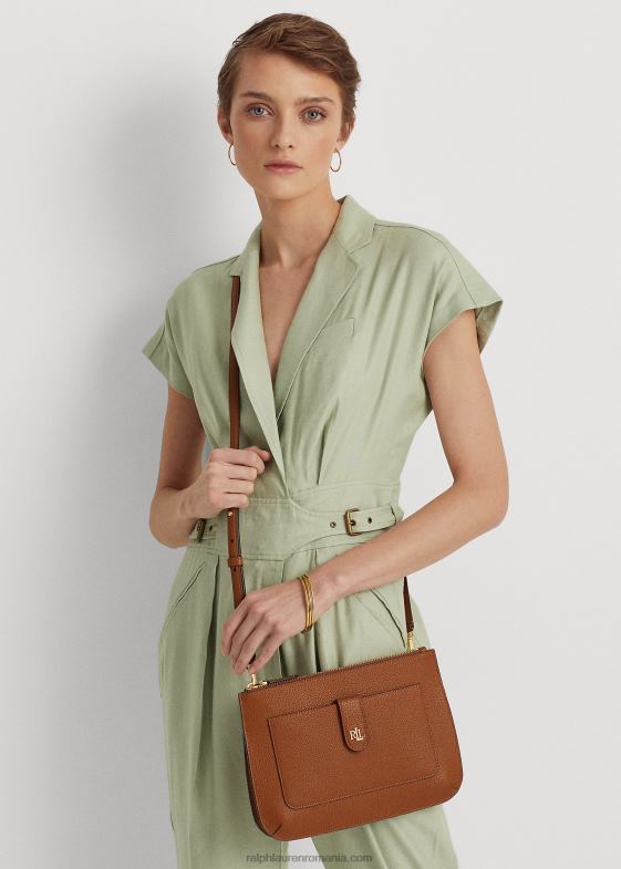 bronzat femei Ralph Lauren crossbody jamey mediu din piele pietrișată 046885400