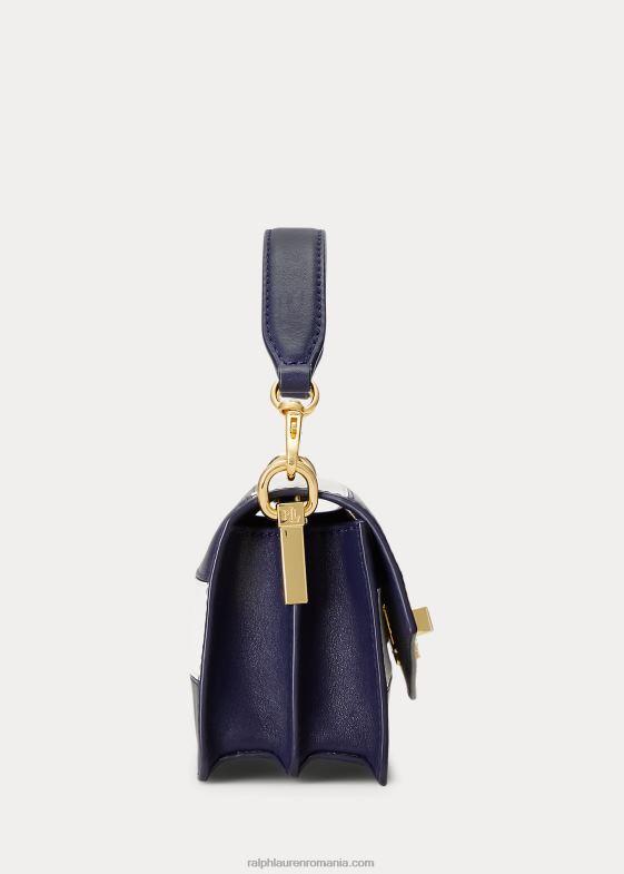 dungă rafinată bleumarin/albă femei Ralph Lauren geantă tip tayler din piele 046885450