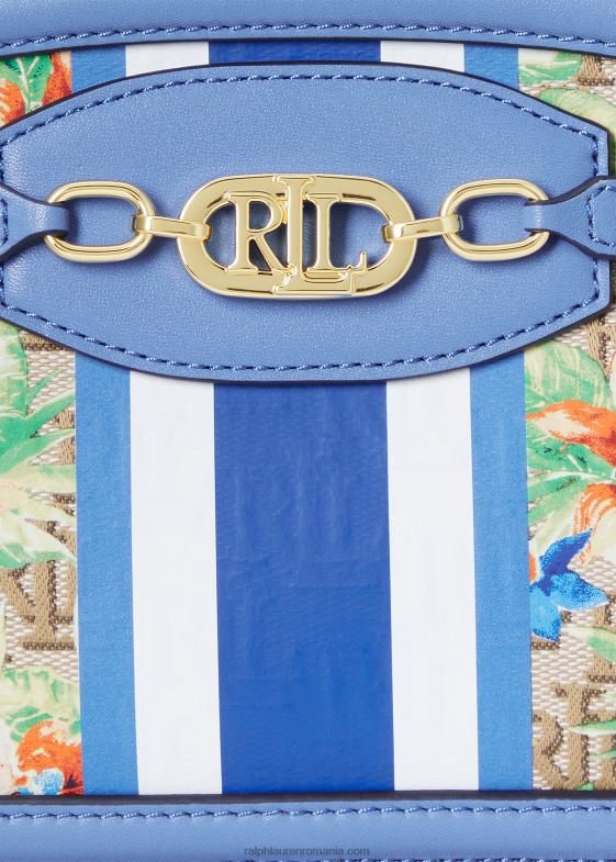 kaki/albastru New England femei Ralph Lauren geantă crossbody monogram medie jordynn 046885440