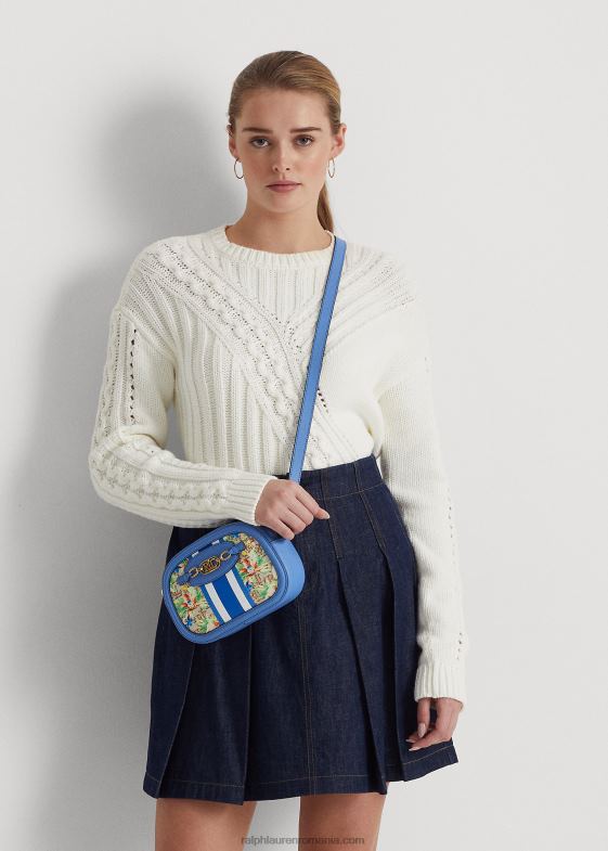kaki/albastru New England femei Ralph Lauren geantă crossbody monogram medie jordynn 046885440