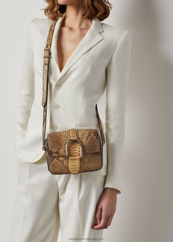 rl bronz femei Ralph Lauren geantă crossbody din piton welington 046885260