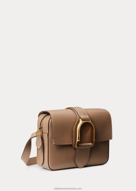taupe femei Ralph Lauren geantă tip crossbody din piele de vițel 046885258