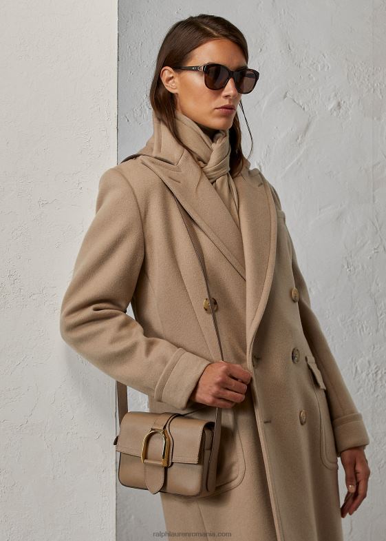 taupe femei Ralph Lauren geantă tip crossbody din piele de vițel 046885258