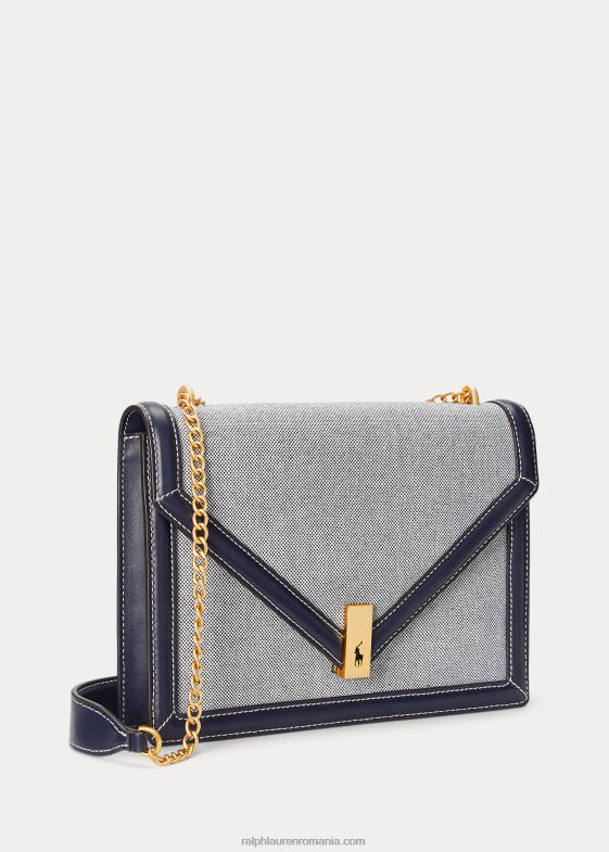 bleumarin/crem femei Ralph Lauren geantă cu lanț plic de pânză polo id 046885166