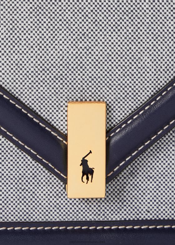 bleumarin/crem femei Ralph Lauren geantă cu lanț plic de pânză polo id 046885166