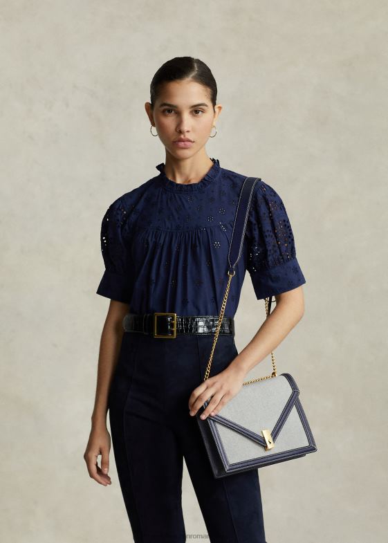 bleumarin/crem femei Ralph Lauren geantă cu lanț plic de pânză polo id 046885166