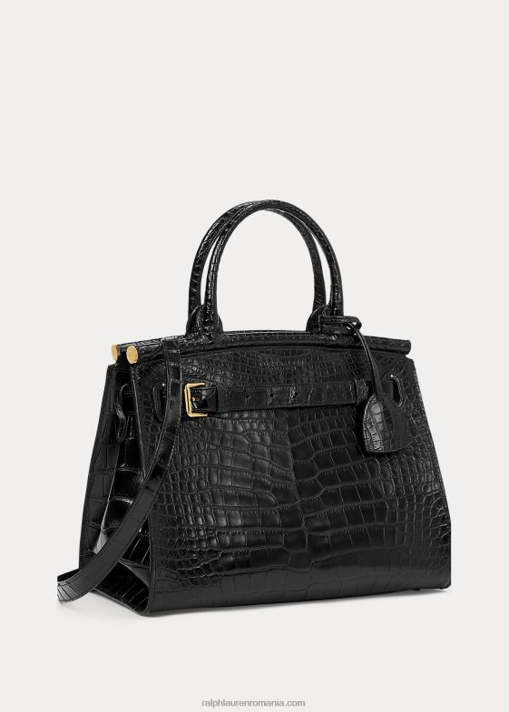 negru femei Ralph Lauren geantă de mână aligator medium rl50 046885293