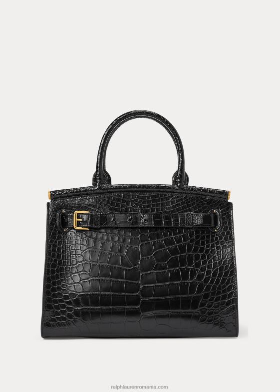 negru femei Ralph Lauren geantă de mână aligator medium rl50 046885293