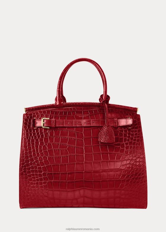 rosu intens femei Ralph Lauren geantă de mână aligator medium rl50 046885290