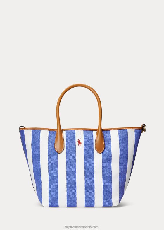 Royal Navy/Newport Navy femei Ralph Lauren toc tip bellport mediu de pânză reversibil 046885194