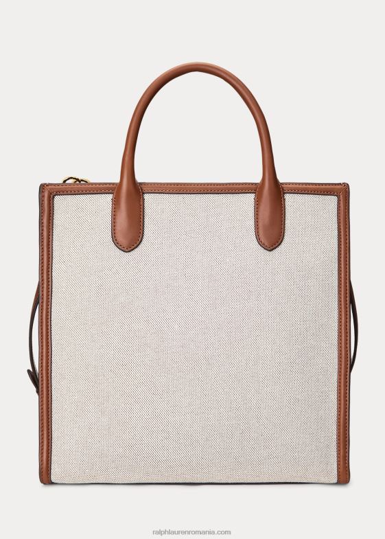 bronz/marin femei Ralph Lauren geantă tote mare symone din pânză 046885417