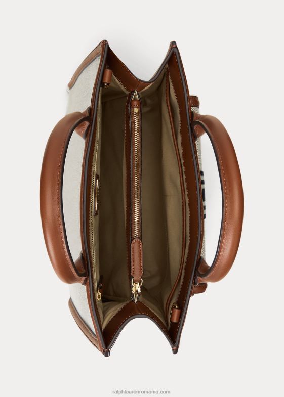 bronz/marin femei Ralph Lauren geantă tote mare symone din pânză 046885417
