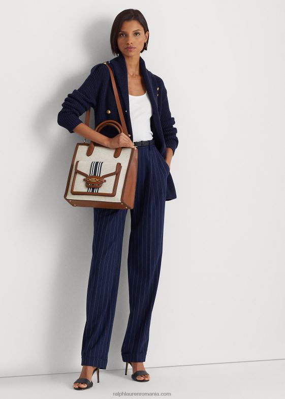 bronz/marin femei Ralph Lauren geantă tote mare symone din pânză 046885417