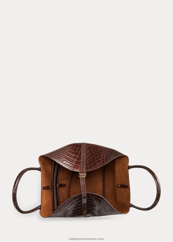 ciocolată femei Ralph Lauren geanta mare bellport în relief 046885224