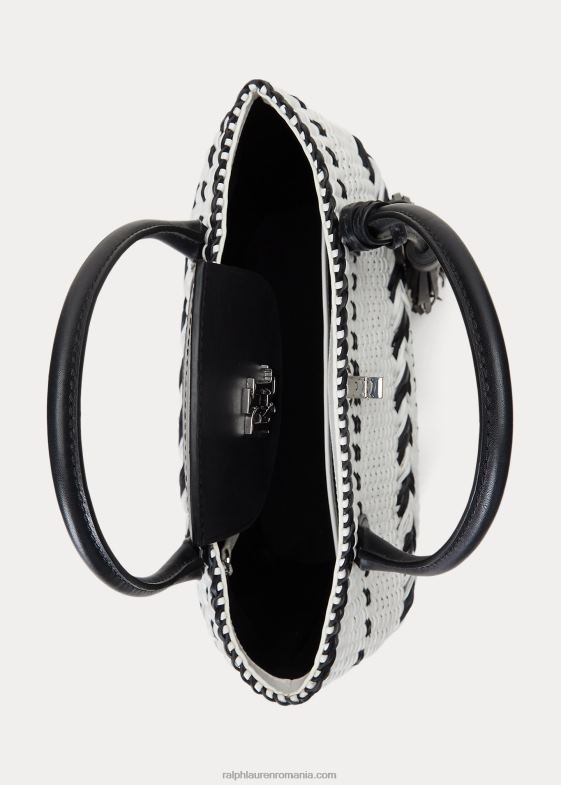 femei Ralph Lauren Geantă mare perri din piele împletită cu geo-motiv 046885420