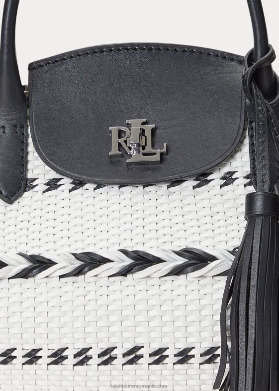 femei Ralph Lauren Geantă mare perri din piele împletită cu geo-motiv 046885420
