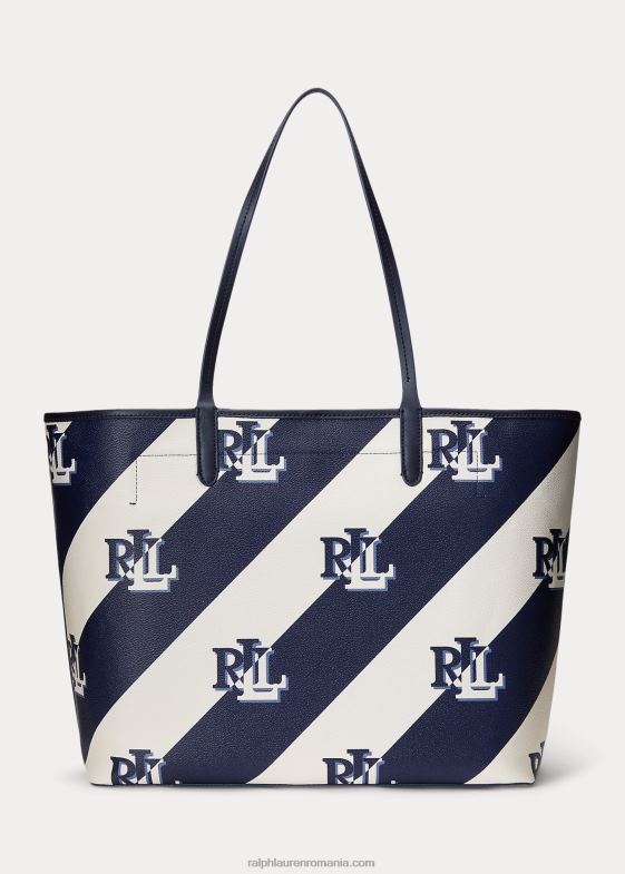 marina rafinată femei Ralph Lauren tote mare collins din pânză acoperită 046885419