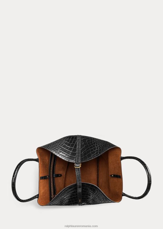 negru femei Ralph Lauren geanta mare bellport în relief 046885225