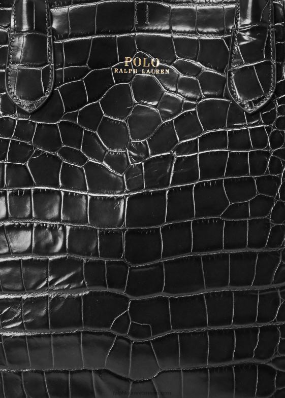 negru femei Ralph Lauren geanta mare bellport în relief 046885225