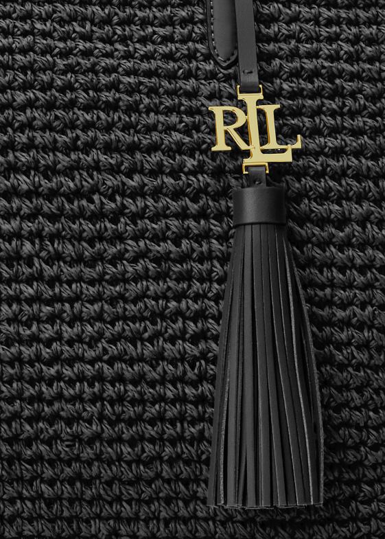 negru femei Ralph Lauren toc mediu de paie Whitney 046885423