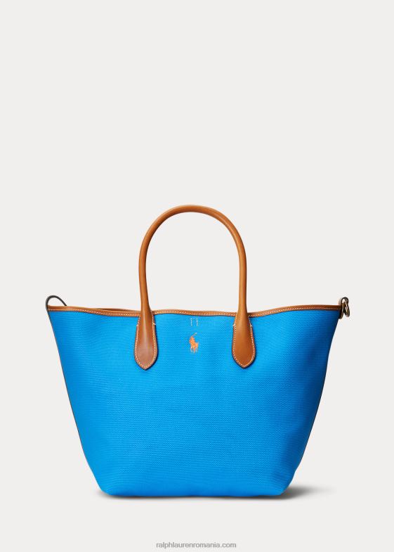 turcoaz ghețar/marin femei Ralph Lauren toc tip bellport mediu de pânză reversibil 046885192