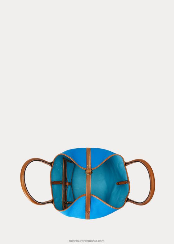 turcoaz ghețar/marin femei Ralph Lauren toc tip bellport mediu de pânză reversibil 046885192