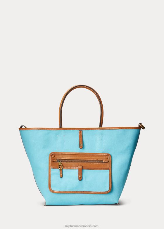 turcoaz ghețar/marin femei Ralph Lauren toc tip bellport mediu de pânză reversibil 046885192