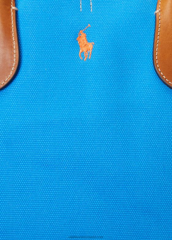 turcoaz ghețar/marin femei Ralph Lauren toc tip bellport mediu de pânză reversibil 046885192