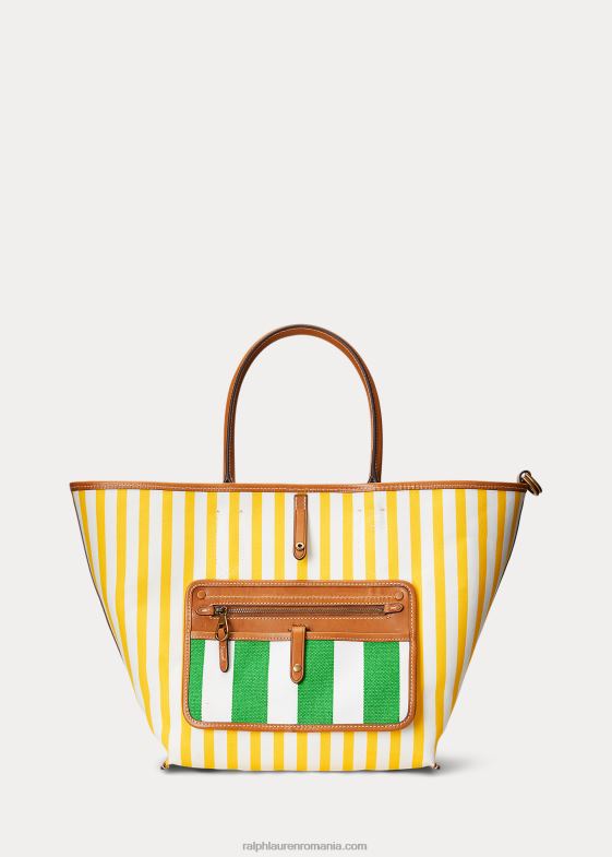 vesnic verde/galben de pește soare femei Ralph Lauren toc tip bellport mediu de pânză reversibil 046885195